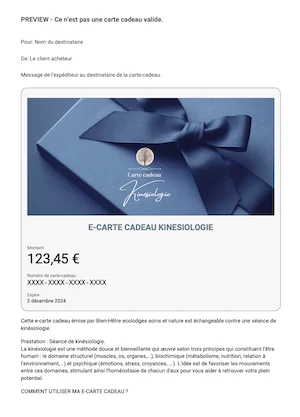 Témoin e-carte cadeau kinésio